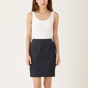 Ann Taylor Charcoal Gray A-Line Skirt 0P | Kick Pleat & Hidden Zipper